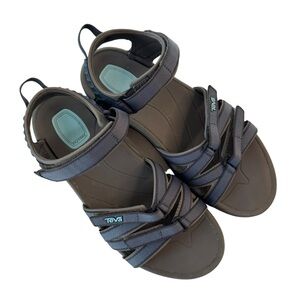Teva Tirra Strappy Sandals Blue Gray Adjustable 4266 Size 9 Sports Hiking